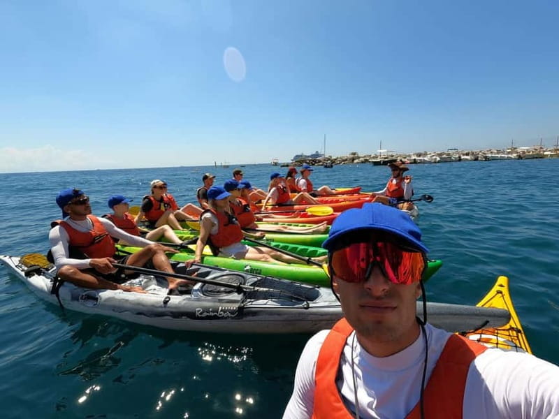 Amalfi Coast: Kayak, Snorkeling, Pandora Cave & Hidden Beach - Torre Normanna and the first coastal views