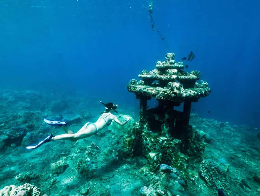 Bali/Amed: Underwater Temple Snorkeling Experience - The underwater temple and coral sites