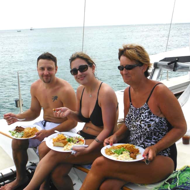 Barbados: Catamaran Tour with Snorkeling and Lunch - Lunch on a catamaran, with a real open bar