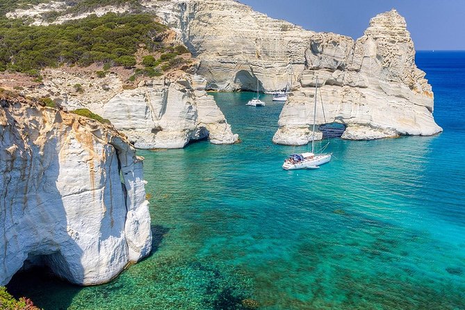 Best of Milos and Poliegos Catamaran snorkelling Cruise with BBQ - The big cave, Kalogries, and Cape Vani