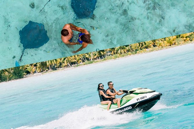 Bora Bora Jet Ski Tour, & Eco Shark / Ray Snorkel Cruise - Jet skiing past Mount Otemanu and Bora Bora’s bays