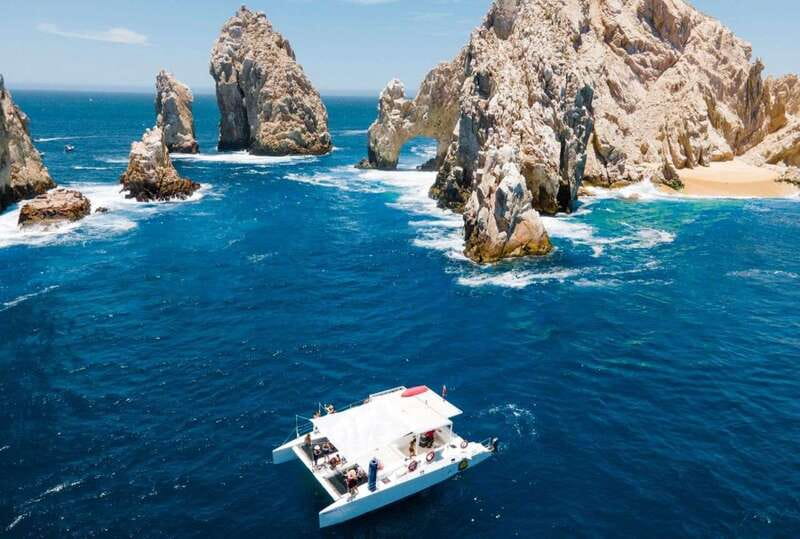 Cabo Catamaran Snorkel: Arch & Santa Maria, Open Bar, Snacks - Setting sail from Marina Cabo San Lucas