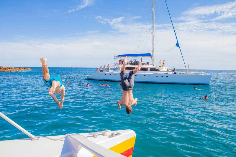 Cabo Catamaran Snorkel: Arch & Santa Maria, Open Bar, Snacks - Santa Maria Bay for swimming and snorkeling