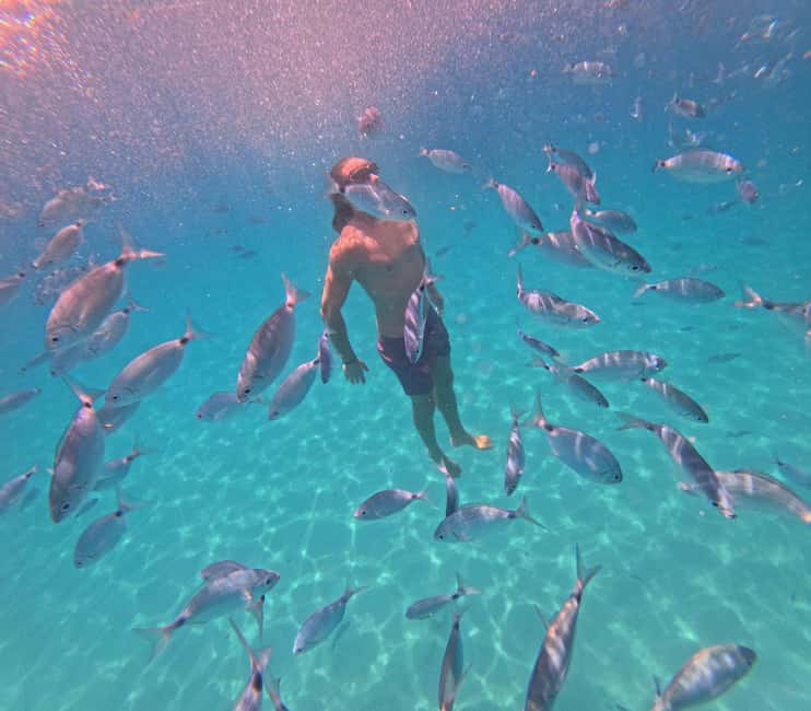 Cagliari: Boat Tour, 4 Stops, Swim, Snorkeling, & 1 Spritz - Poetto Beach closes the coastal loop