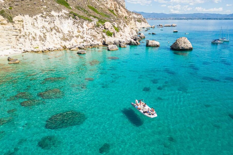 Cagliari: Zodiac Boat Tour, 3-4 SwimStops, Wine & Snorkeling - The Devil’s Saddle from sea level