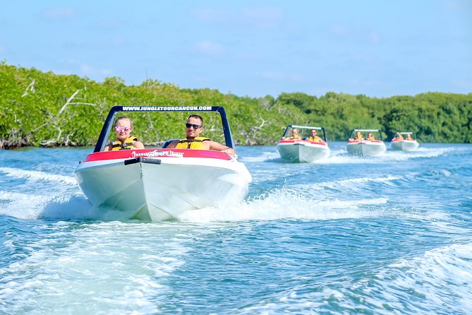 Cancun speedboat and snorkel tour: shared speedboat - Punta Nizuc snorkeling and underwater sculptures