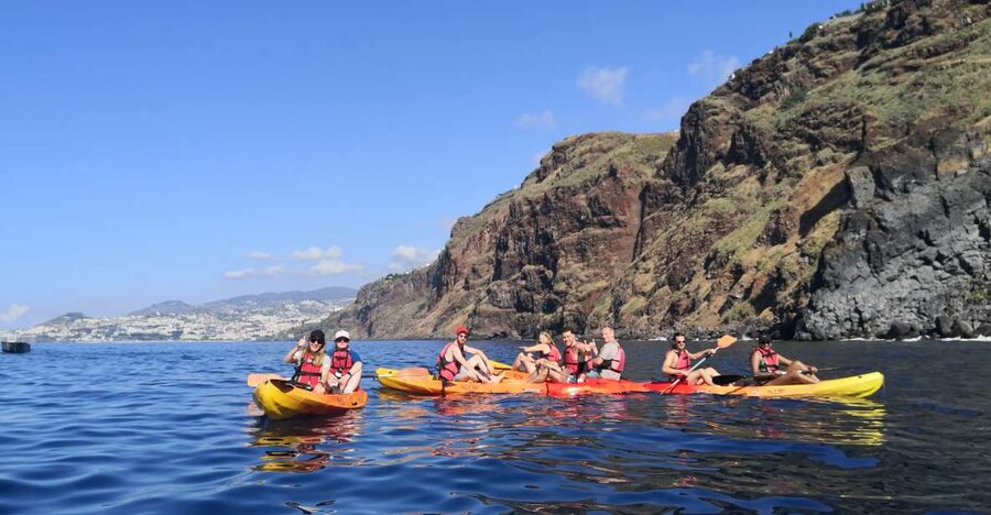 Caniço, Madeira: Marine Reserve Kayak & Snorkelling Tour - Kayaking beneath Caniço’s high cliffs