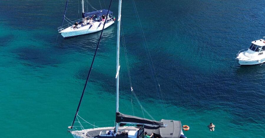 Catamaran tour, swimming, snorkeling, and a Prosecco toast - From Cagliari to Cala Bernat and Cala Mosca
