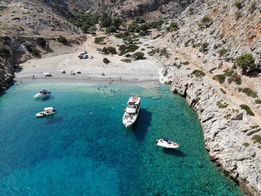 Chania: Menies Beach & Chironisia Bay Cruise with Snorkeling - Forty minutes along the Rodopou Peninsula