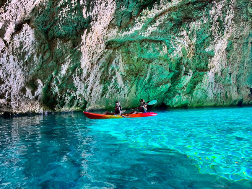 Cova dels Orguens: Cave Exploring Kayak & Snorkel Tour - Cliff jumping for an optional burst of excitement
