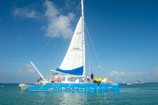 Dolphin Catamaran Snorkel and Sail with Open Bar - The Antilla shipwreck stop