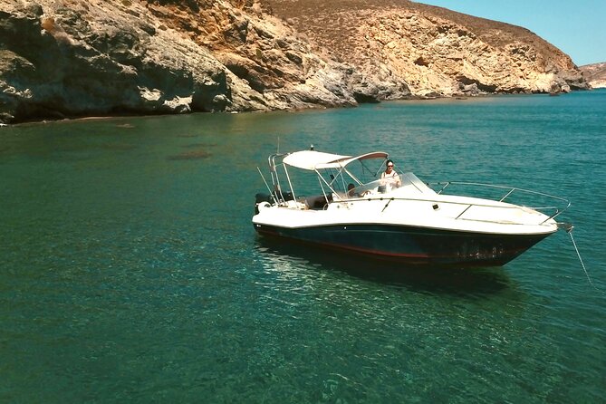 Explore Santorini and its volcanic wonders with Alex Private Boat - Nea Kameni and the warm sulfur waters
