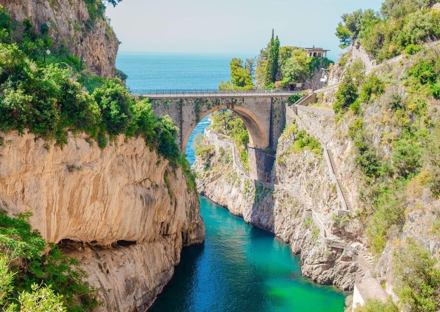 From Amalfi: Capri Island Boat Tour with Snorkeling & Drinks - Furore Fjord and the coast near Praiano