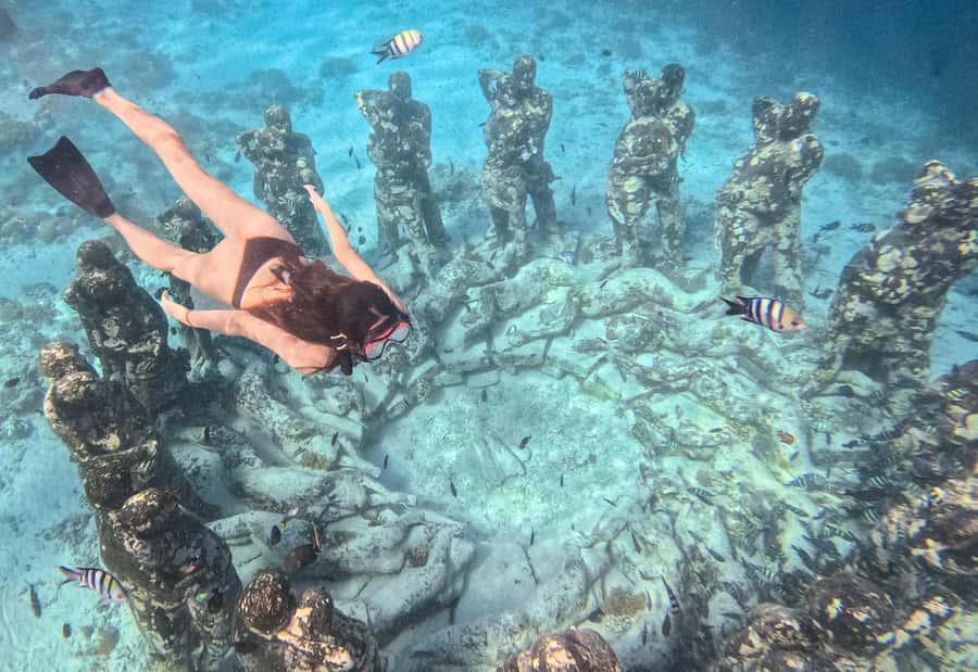 From Gili Air: Snorkeling with Turtles & Underwater Statue - Three reefs, turtles, and changing conditions