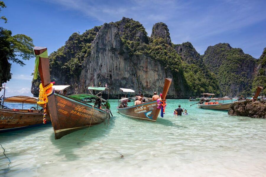 From Phi Phi: Full Day Longtail Tour Maya Bay & Snorkeling - Sunset closes a day with plenty of boat time