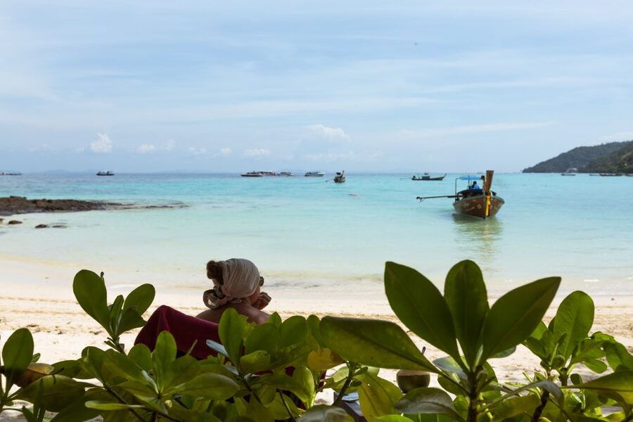 From Phuket: Snorkeling Ferry Cruise to Phi Phi Islands - Phi Phi Leh from the water