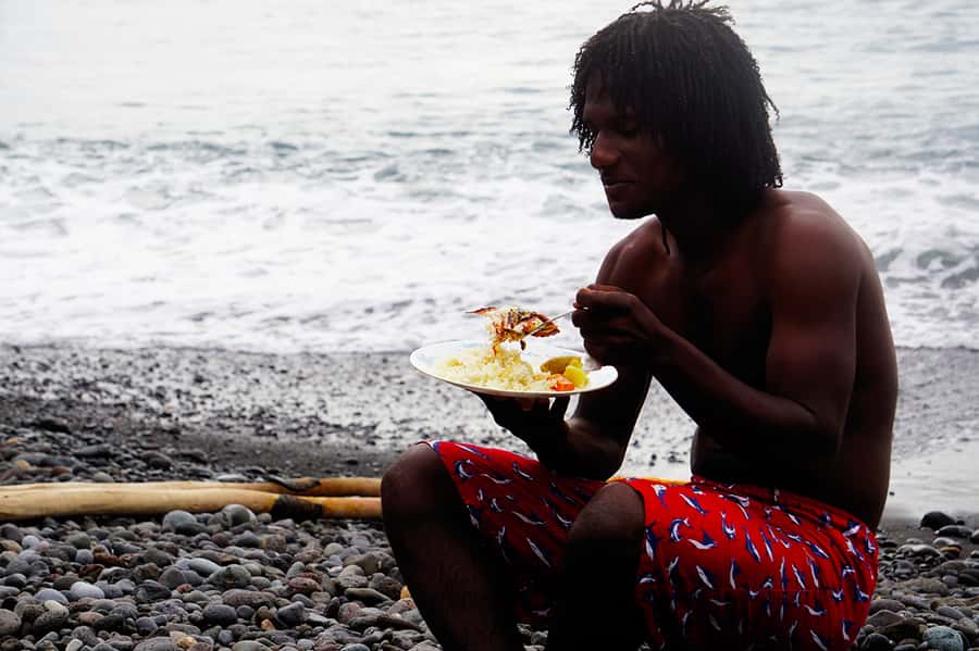 From Praia: Boat Trip, Snorkeling, Cave & BBQ on the Beach - A black-sand beach barbecue