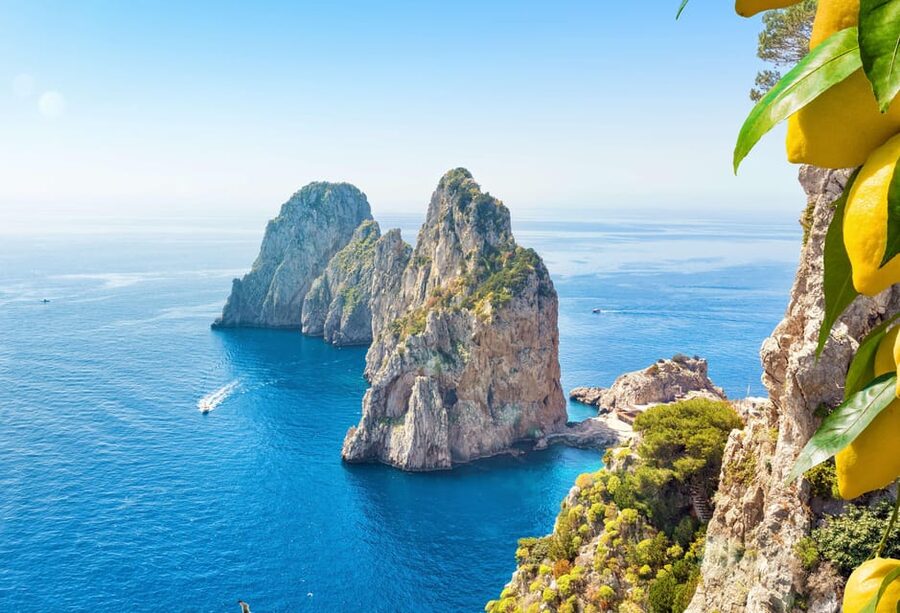 From Sorrento: Capri Boat Tour with Snorkeling & Drinks - Capri’s southeast coast and the Faraglioni
