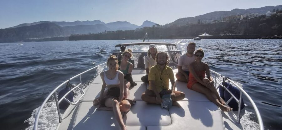 From Sorrento: Capri Boat Trip with Snorkeling and Drinks - Arriving below Tiberio’s villa on Capri