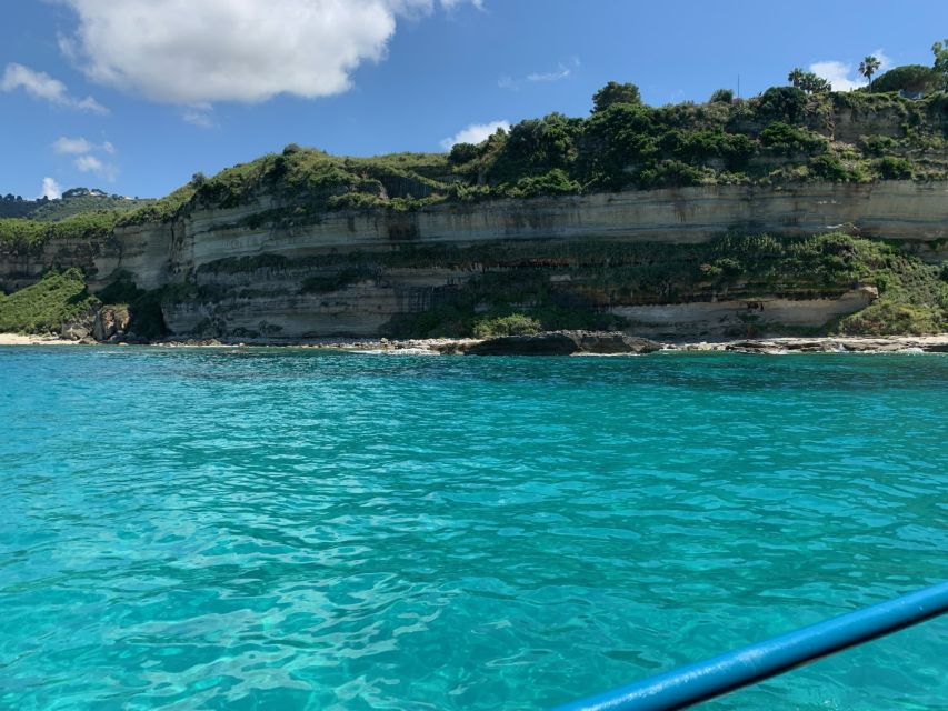 From Tropea: Capo Vaticano boat tour with snorkel & aperitif - The return to Tropea includes another swim