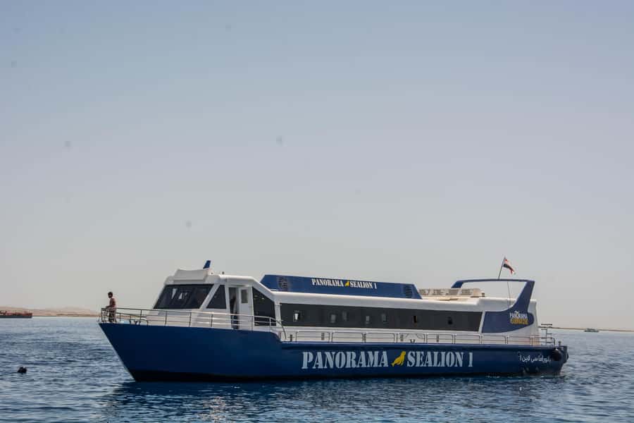 Hurghada: Panoramic Semi-Submarine Cruise with Snorkeling - Inside the semi-submarine at five meters