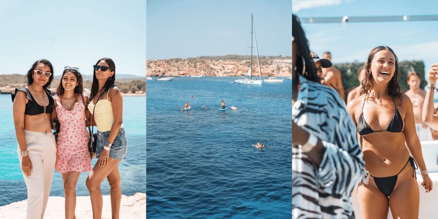 Ibiza: Adults-Only Cruise with Drinks, Food, Snorkel, and DJ - Cala Comte brings the main water session