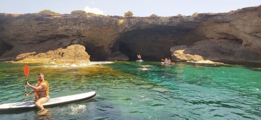 Ibiza: Sea Caves & Coves Snorkeling Paddle Boarding Tour - Drinks, fruit, and the included extras