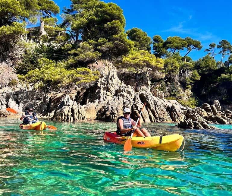 Kayak and Snorkel in Playa de Aro, Costa Brava - Paddling out along the Costa Brava coves