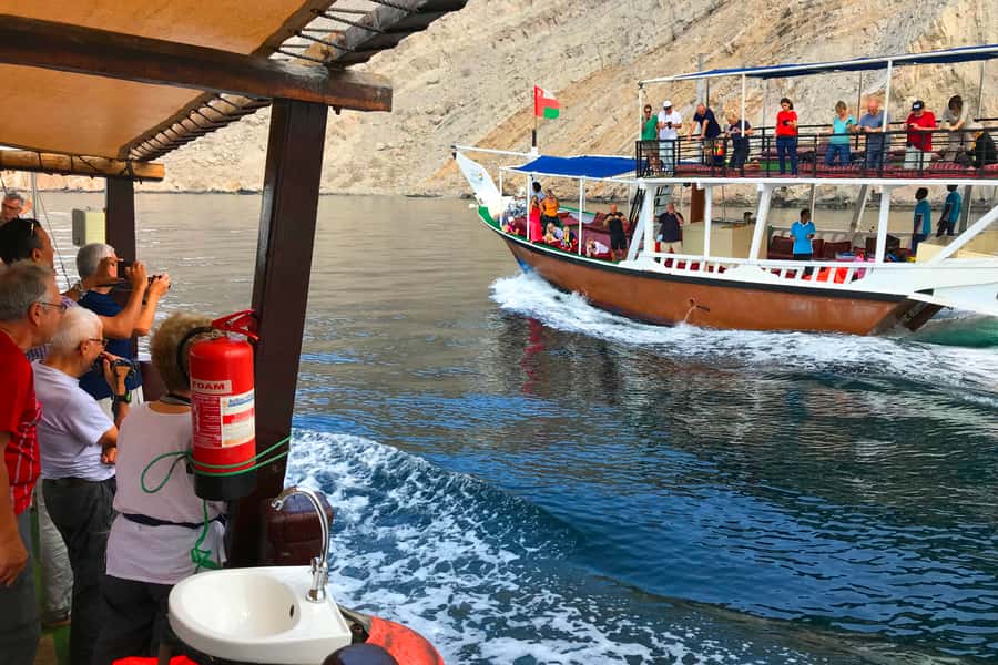 Khasab: Khor Sham Half-Day Cruise with Snorkeling & Dolphins - Starting in Khasab and reaching the dhow