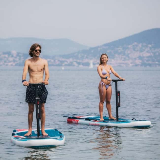 Lanzarote: Electric Paddle Surf and Snorkel Excursion at Papagayo Beach - Riding toward Papagayo’s coves and cliffs