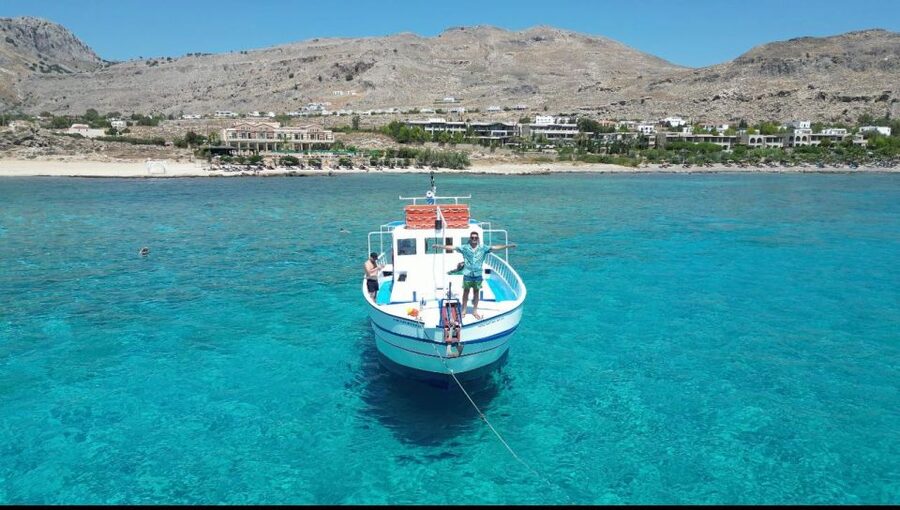 Lindos,Pefkos: All inclusive Swim & Snorkel Boat Cruise - Navarone Bay and its wide blue water