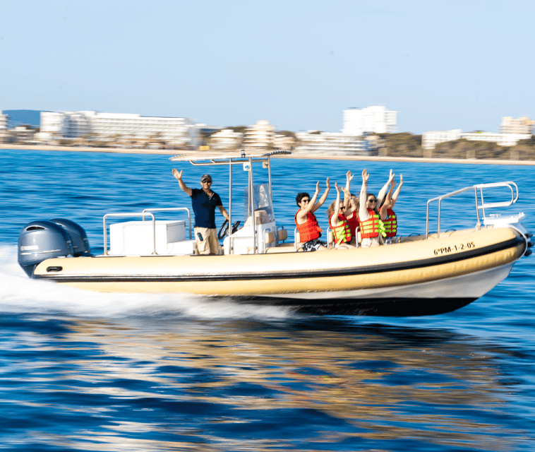 Mallorca: Visit Palma Speedboat adrenaline & snorkelling - The main stop at Ses Illetes