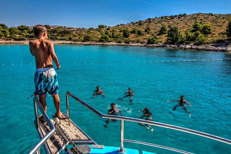 Mikado Kornati Excursion with snorkeling and hiking stops - Lojena Beach on Levrnaka: the first swim