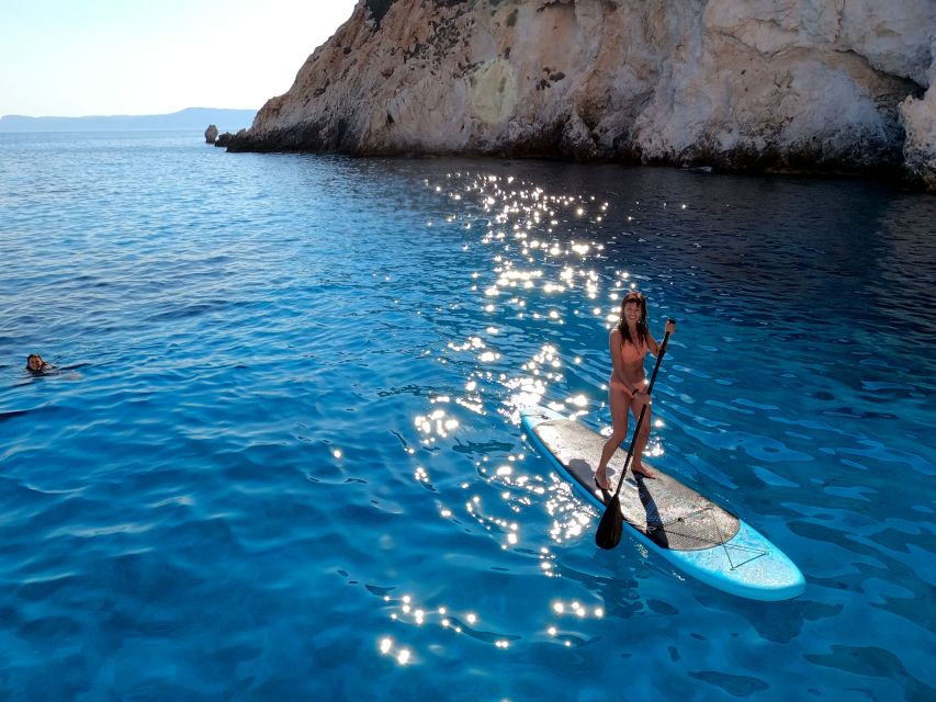 Milos: Milos and Polyaigos Snorkeling and SUP Cruise - Poliegos and the blue water of Galazia Nera