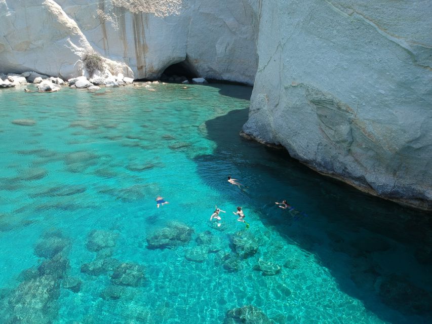 Milos: Milos and Polyaigos Snorkeling and SUP Cruise - Leaving Adamas for Cape Vani and Kalogries