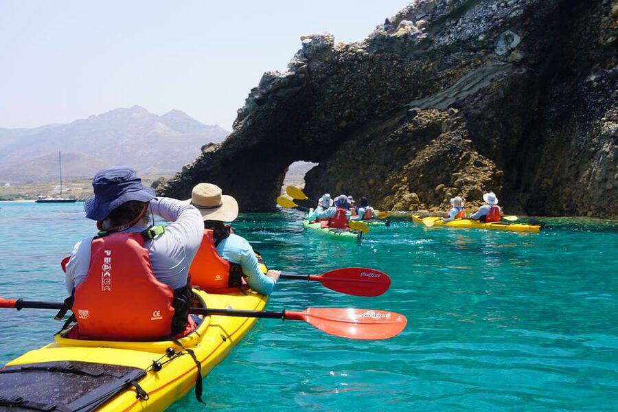 Naxos: Kampos Farm Sea Kayak Tour with Snorkeling & Picnic - Getting ready for the 12km paddle