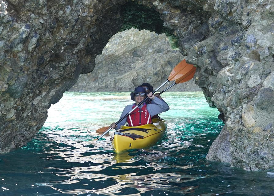 Naxos: Kampos Farm Sea Kayak Tour with Snorkeling & Picnic - Caves, arches, and narrow channels