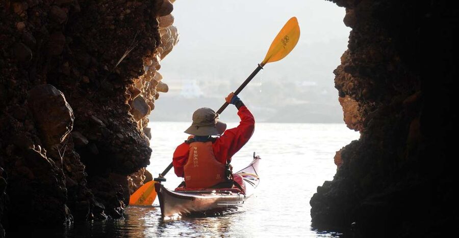 Naxos: Moutsouna Caves Sea Kayak Tour, Snorkeling & Picnic - Three hours among caves and volcanic rock