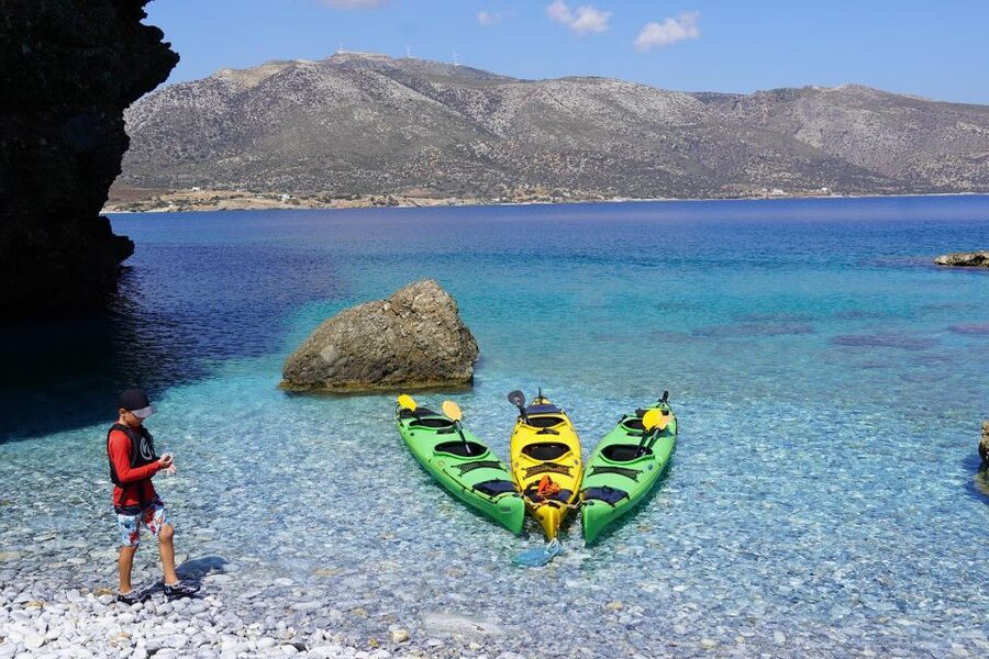 Naxos: Moutsouna Caves Sea Kayak Tour, Snorkeling & Picnic - Quiet beaches for swimming and snorkeling