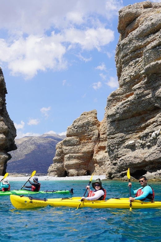 Naxos: Moutsouna Caves Sea Kayak Tour, Snorkeling & Picnic - Getting comfortable in the kayak