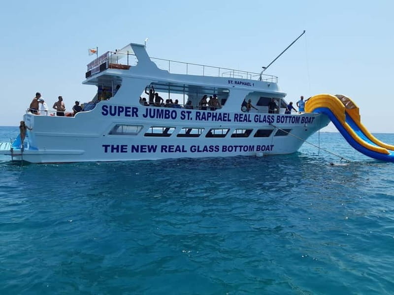 Paphos: Glass Bottom Boat Trip with Swimming or Snorkeling - A glass-bottom view of Paphos beneath the boat