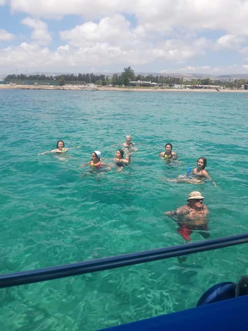 Paphos: The Yellow Glass-Bottom Boat Cruise Swim & Snorkel - Swimming in the Blue Lagoon Near Geroskipou Bay