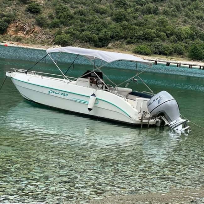 Pelagic Boat Tour7 destinations:drink+Snorkel+Umbrella️ - Plakoto and the long pause at Krorez Beach