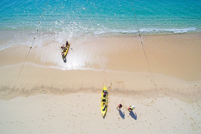 Private Glass bottom Kayak and snorkel at two Bays - Santa María Bay: your first look below the kayak