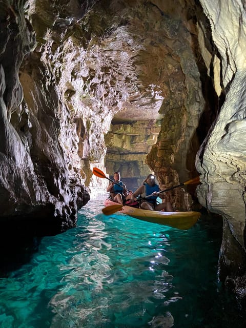 Pula: 3-hrs Kayak, Cliffs & Snorkeling Small Group Adventure - Paddling beside Pula’s rocky coast