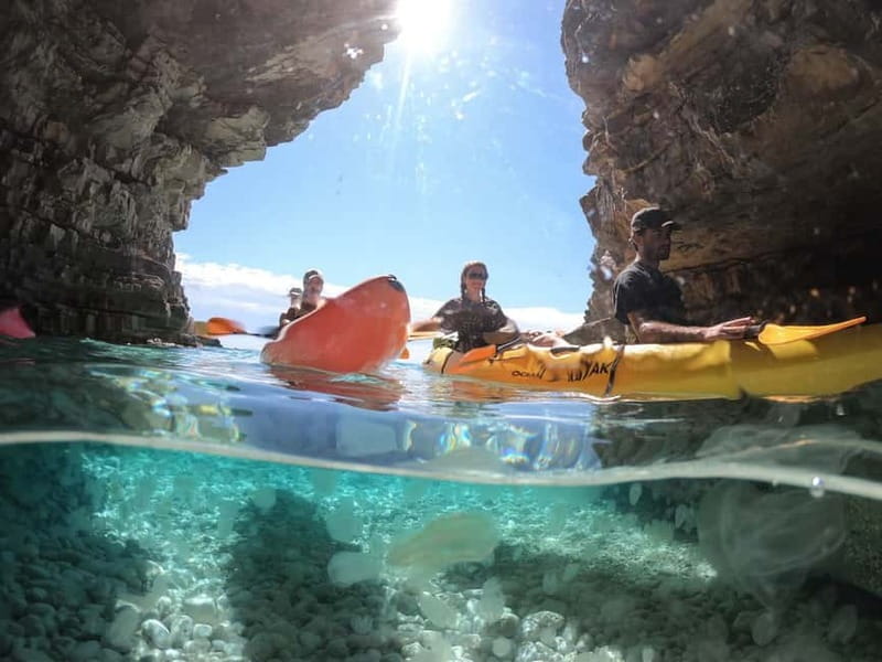 Pula: Cave Kayak, Snorkeling, Cliff Jumping All-in-one Tour - Paddling from Cape Kamenjak