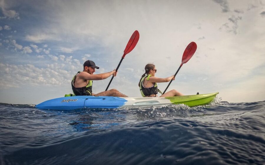 Pula: Kayaking,Snorkeling, Cliff jumping Tour with Wetsuit - First coastal section: 30 minutes of swimming and snorkeling