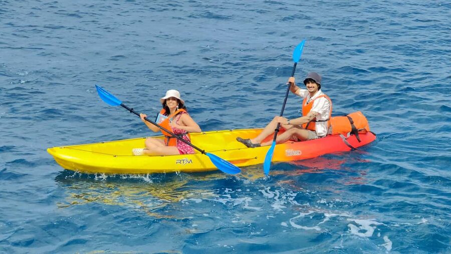 Pula: Muzil Canyon Kayak Tour, Snorkeling and Cliff Jumping - Paddling toward the narrow Muzil Canyon