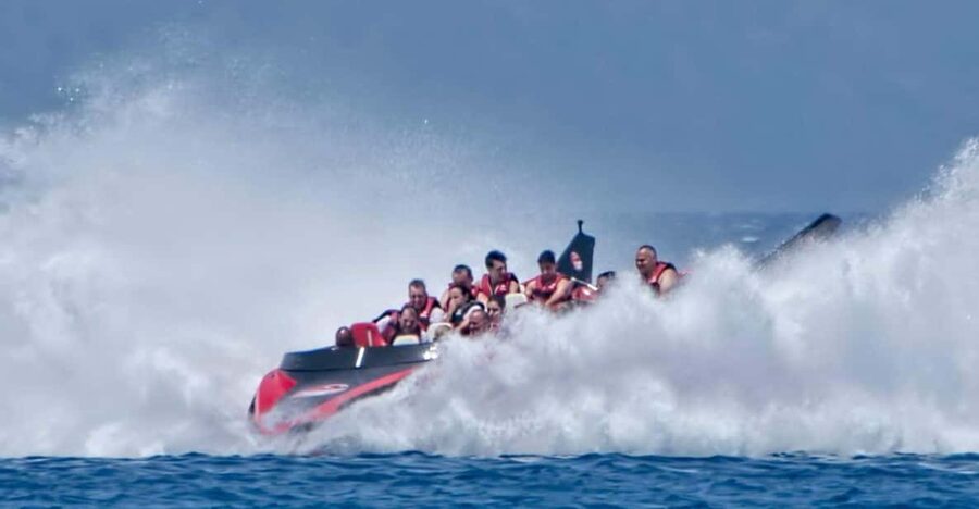 Rhodes: Beaches Trip by Jet Boat with Snorkeling and Drinks - Rhodes Town and Oasis Beach from the water