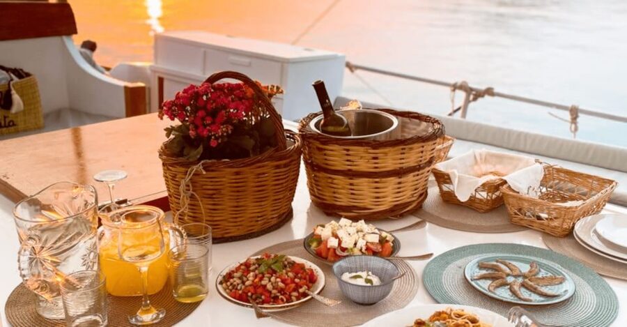 Rhodes: Boat Tour with Snorkeling, Gourmet Buffet & Open Bar - Cruising toward Afandou and Traganou Caves